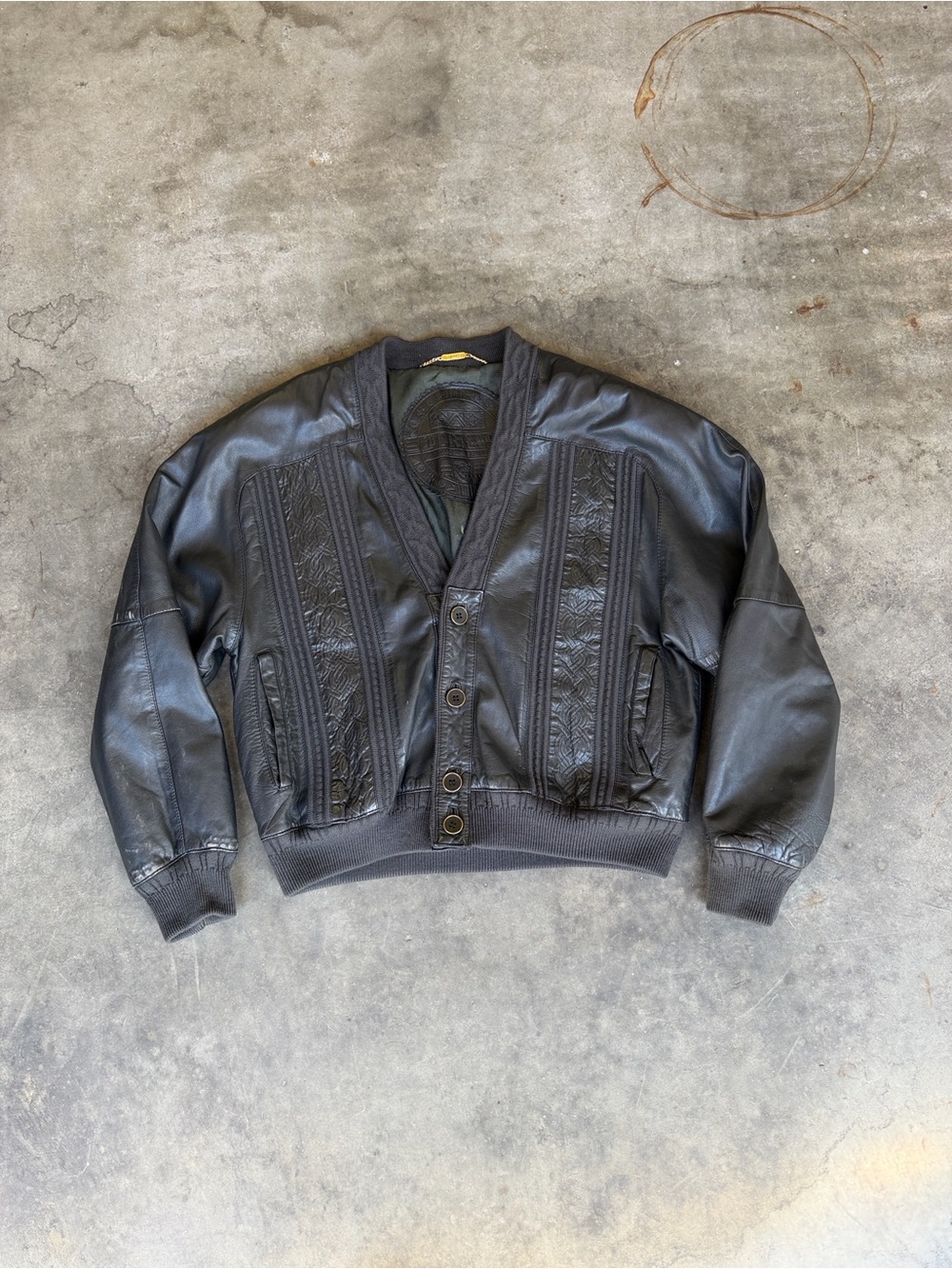 Torras Men's Luxury Leather Jacket Button Front Made in Spain Size 40 Black